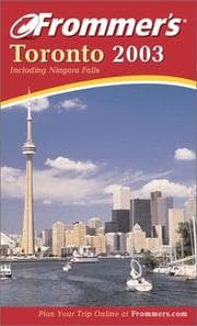 Tapa de Frommer's Toronto 2003