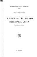 Tapa de La riforma del senato nell'Italia unita