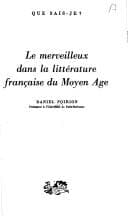 Tapa de Le merveilleux dans la littérature française du Moyen Age