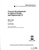 Tapa de Current developments in optical design and engineering VI
