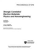 Tapa de Strongly Correlated Electron Materials: Physics and Nanoengineering