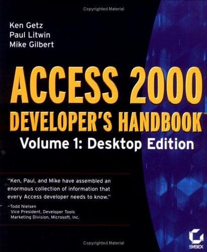 Tapa de Access 2000 Developer's Handbook Volume 1