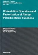 Tapa de Convolution operators and factorization of almost periodic matrix functions
