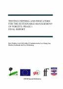 Tapa de Testing criteria and indicators for the sustainable management of forests