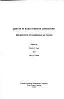 Tapa de Essays in early French literature