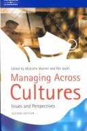 Tapa de MANAGING ACROSS CULTURES: ISSUES AND PERSPECTIVES; ED. BY MALCOLM WARNER