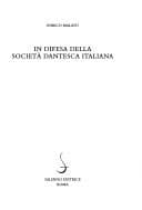 Tapa de In difesa della Societa dantesca italiana