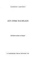 Tapa de Aus dem Nachlass