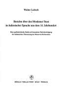 Tapa de Berichte über den Moskauer Staat in italienischer Sprache aus dem 16. Jahrhundert