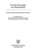 Tapa de Von der Pansophie zur Weltweisheit