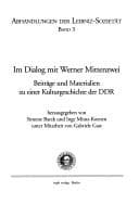 Tapa de Im Dialog mit Werner Mittenzwei: Beitr age und Materialien zu einer Kulturgeschichte der DDR