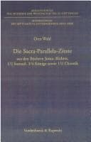 Tapa de Die Sacra-Parallela-Zitate aus den B uchern Josua, Richter, 1/2 Samuel, 3/4 Könige sowie 1/2 Chronik