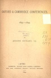 Tapa de Oxford & Cambridge conferences, 1897-1899