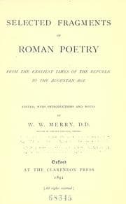 Tapa de Selected fragments of Roman poetry