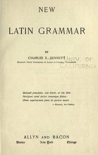 Tapa de New Latin grammar