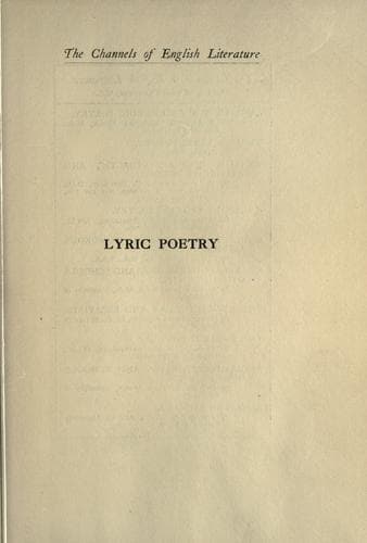 Tapa de Lyric poetry.