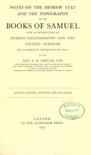 Tapa de Notes on the Hebrew text and the topography of the books of Samuel