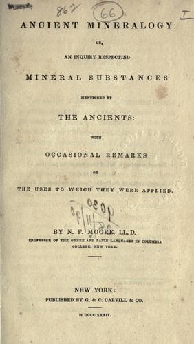 Tapa de Ancient mineralogy