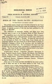 Tapa de Birds of the Crane Pacific expedition