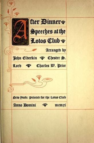 Tapa de Speeches at the Lotos club