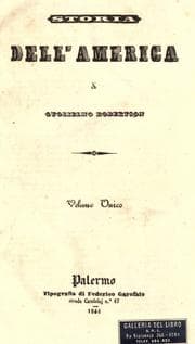 Tapa de Storia dell'America di Guglielmo Robertson