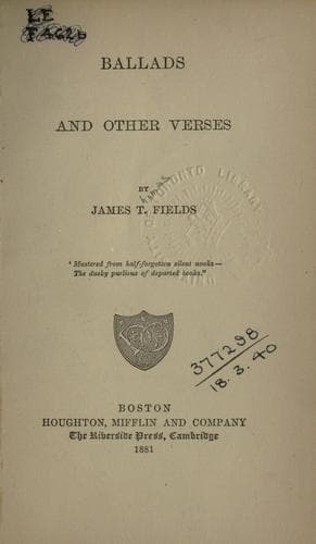 Tapa de Ballads and other verses