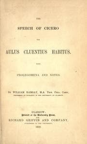 Tapa de The speech of Cicero for Aulus Cluentius Habitus