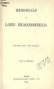 Tapa de Memorials of Lord Beaconsfield