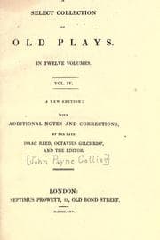 Tapa de A select collection of old plays
