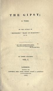 Tapa de The gipsy, a tale by the author of "Richelieu," "Mary of Burgundy," &c. &c