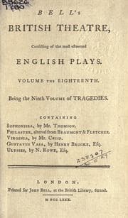 Tapa de Sophonisba, a tragedy
