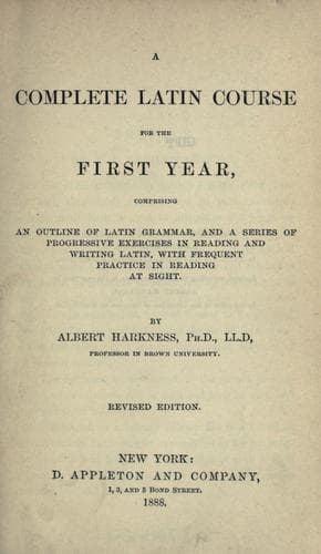 Tapa de A complete Latin course for the first year