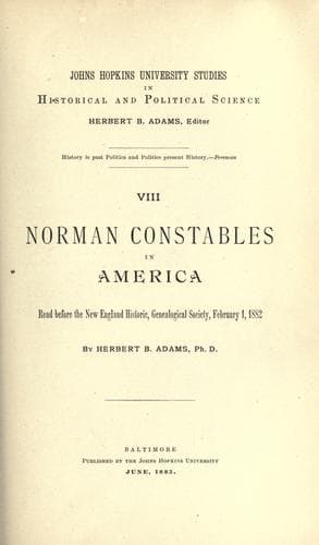 Tapa de Norman constables in America