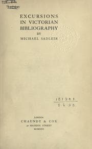 Tapa de Excursions in Victorian bibliography