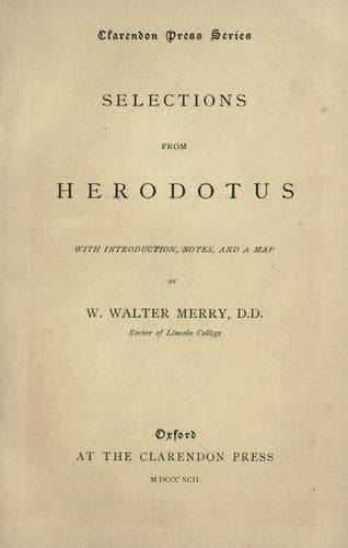 Tapa de Selections from Herodotus.