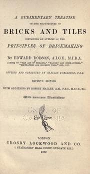 Tapa de A rudimentary treatise on the manufacture of bricks and tiles