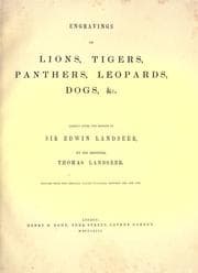 Tapa de Engravings of lions, tigers, panthers, leopards, dogs, &c