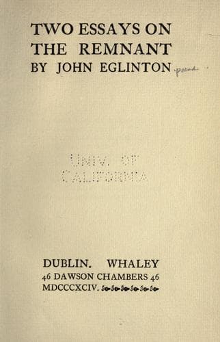 Tapa de Two essays on the remnant