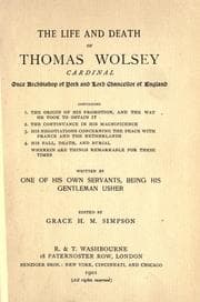Tapa de The life and death of Thomas Wolsey, cardinal