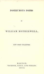 Tapa de Posthumous poems of William Motherwell. Now first collected
