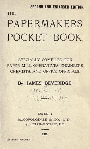 Tapa de The papermakers' pocket book