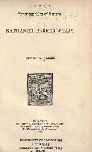 Tapa de Nathaniel Parker Willis