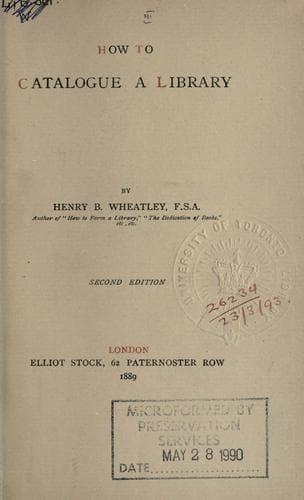 Tapa de How to catalogue a library.