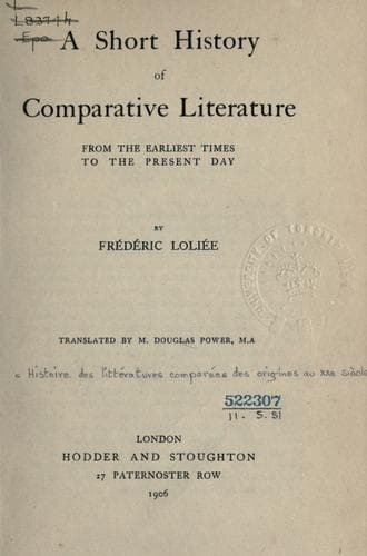 Tapa de Histoire des littératures comparées.