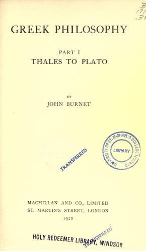Tapa de Greek philosophy.