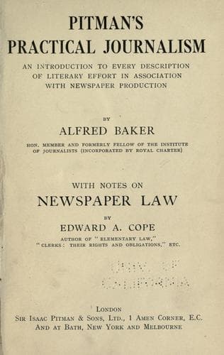 Tapa de Pitman's practical journalism