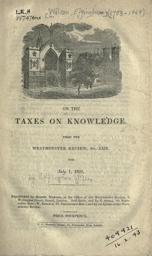 Tapa de On the taxes on knowledge ..