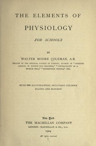 Tapa de The elements of physiology for schools