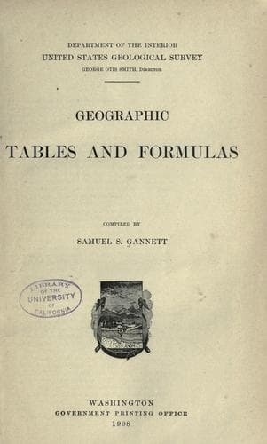 Tapa de Geographic tables and formulas