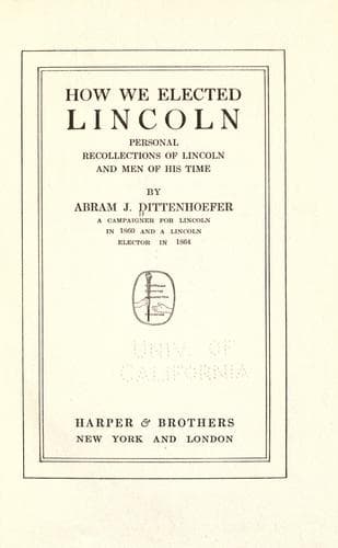 Tapa de How we elected Lincoln